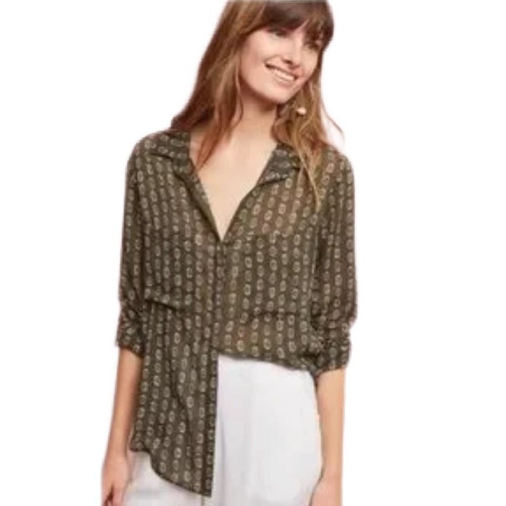Cloth & Stone/Anthropologie Long Sleeve Blouse Size PL